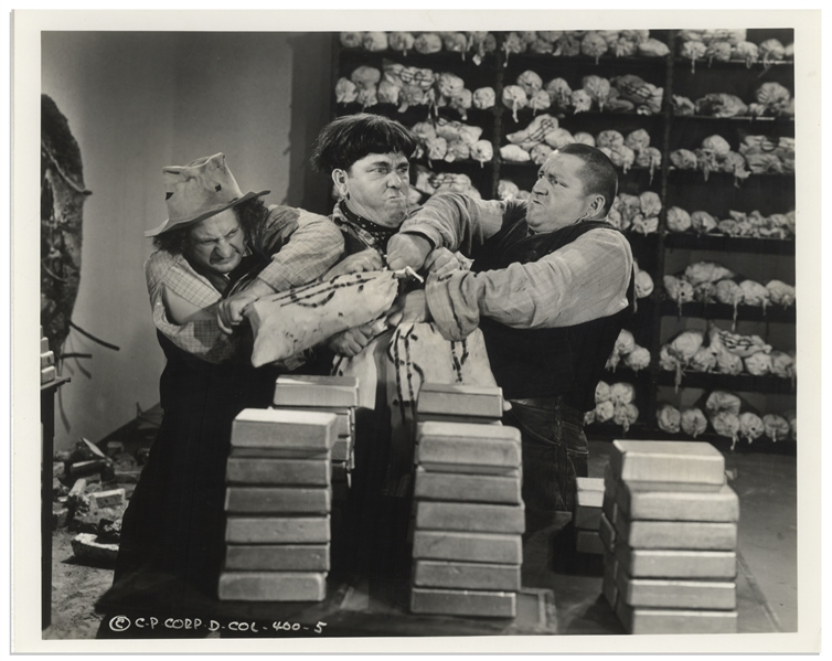 10 x 8 Glossy Photo From the 1937 Three Stooges Film Cash and Carry -- Very Good Plus Condition